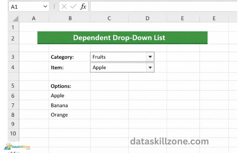 dependent drop down list in excel